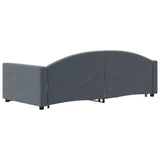 Daybed with Trundle&Drawers without Mattress Dark Grey 90x190 cm Single 3197396