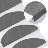 Stair Mats Self-adhesive 30 pcs Grey 65x22.5x3.5 cm 3365912