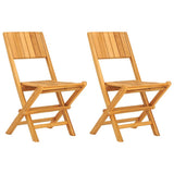 Folding Garden Chair Set of 2 Teak Solid Teak Wood Regular 362759