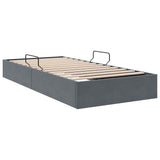 Storage Bed with Mattress Dark Grey 100 x 190 cm Velvet 3370131