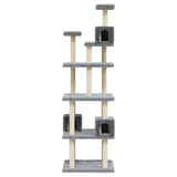 Cat Tree with Sisal Scratching Posts Light Grey 188 cm 171489