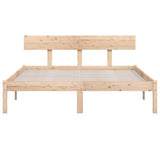 Bed Frame Pine Solid Pinewood Double Durable Bed Frame 810147
