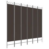 6-Panel Room Divider Brown 240x220 cm Fabric 350175