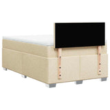 Box Spring Bed with Mattress Cream 120x200 cm Fabric 3285853