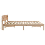 Bed Frame with Headboard Brown 200 x 200 cm Solid Pine Wood 3385742