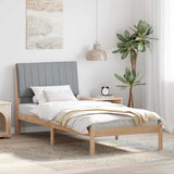 Bed Frame with Headboard Brown 90 x 200 cm Solid Pine Wood 878914