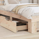 Bed Frame with Headboard Natural 100 x 200 cm Solid Pine Wood 872539