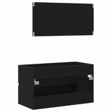 Bathroom Furniture Set 2 pcs Black Oak Engineered wood 863137