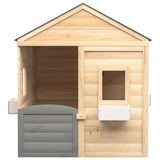 Playhouse with Lockable Door and Flower Pots Solid Wood Fir 93687