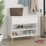 Shoe Cabinet High Gloss White 70x36x60 cm Engineered Wood 819758