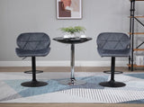 Adjustable Bar Stools Set of 2, Armless Upholstered Swivel Counter Chairs, Barstools with Back, T3398P344427