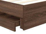 Bed Frame with Drawer Brown Oak 75 x 190 cm Engineer Wood 3409516
