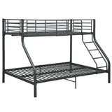 Bunk Bed Frame without Mattress Black Metal 140x200 cm/90x200 cm 287905