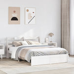 ZNTS Bed Frame with Headboard without Mattress White 140x190 cm 3306729