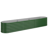 Garden Raised Bed Galvanised Steel 224x40x36 cm Green 318873