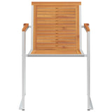 Garden Chair Set of 2 Teak Look Solid Acacia Wood with oil finish 46495