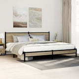 Metal Bed Frame without Mattress Sonoma Oak 193x203 cm 3301393