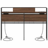 Storage Headboard with Shelf Brown oak 140 cm Engineered wood 859644