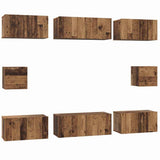 TV Cabinet Set Wall-mounted 8 pcs Old Wood Engineered Wood 3393165