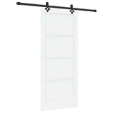Sliding Door 86 x 198.5 cm Engineered Wood White and Black 3450117