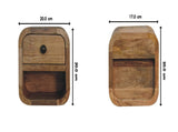 Solid Wood Extra Mini Curved Oak-ish Bedside with Open Slot, 1 Drawer, 1 Shelf, Brown B2743P403488