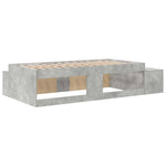 Storage Bed Frame with Drawer Concrete Grey 244 x 127 x 53.5 cm 3335560