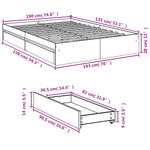 Bed Frame with Drawers without Mattress Concrete Grey 135x190 cm Double 3280695