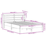 Bed Frame without Mattress Wax Brown 150x200 cm King Size Solid Wood Pine 3306887