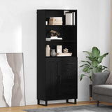 Highboard with Drawer 2 pcs Black Oak Engineered Wood 3416078