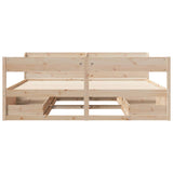 ZNTS Bed Frame without Mattress 200x200 cm Solid Wood Pine 3307110