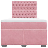 Box Spring Bed with Mattress Pink 120x190 cm Small Double Velvet 3290869