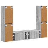 TV Cabinet Set 6 pcs Grey Sonoma Engineered Wood 3409111