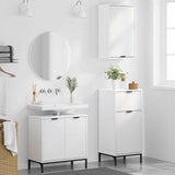 Bathroom Furniture Set 3 pcs White Engineered Wood and Metal 3393103