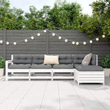 5 Piece Garden Sofa Set White Solid Wood Pine 3250845