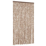 Fly Curtain Beige and Dark Brown 100x230 cm Chenille 377324