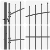 Garden Gate with Lock Woerden Grey 195 x 500 cm Steel 42008921
