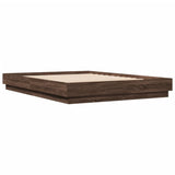Bed Frame with LED without Mattress Brown Oak 150x200 cm King Size 3209792