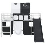 Kids'Loft Bed Frame White and Black 90 x 190 cm Metal 42020852