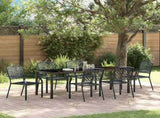 Garden Dining Set 7 pcs Anthracite Powder-Coated Steel 3379308