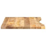 Desk Top with Curve 80x60x2.5 cm Solid Wood Rough Mango 370199