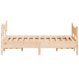 ZNTS Bed Frame without Mattress 140x200 cm Solid Wood Pine 3216381