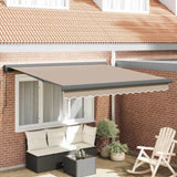 Retractable Awning Beige 350 x 250 cm Fabric and Metal 3330353