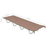 Camping Beds 2 pcs 180x60x19 cm Oxford Fabric and Steel Taupe 312487