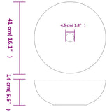 Countertop Basin Grey Round 41x14 cm Ceramic 155059