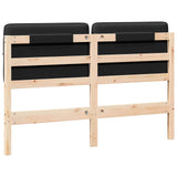Upholstered Headboard Brown and Black 135 cm Solid Pine Wood 880130