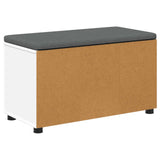 Hall Bench White 80 x 38 x 46 cm Engineered Wood and Fabric 891480