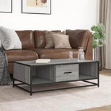 Coffee Table Grey Sonoma 100x57x35 cm Engineered Wood and Metal 848762