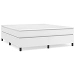 ZNTS Bed Frame without Mattress White Super King Faux Leather 3121219