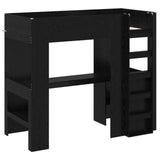 Loft Bed Frame with Desk Black Oak 100 x 200 cm Engineered Wood 3410460