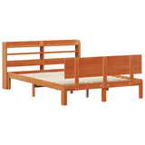 Bed Frame with Headboard 2 pcs Wax Brown Solid Pine Wood 3422724